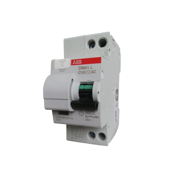 Abb ds91lc16ac30 ds901l differential switch 1p+n 16a 30ma 4.5ka ac